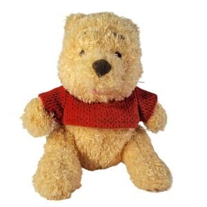 Posh Paws Winnie the Pooh Plush Toy, 6 Inch, Red Shirt Stuffed Animal